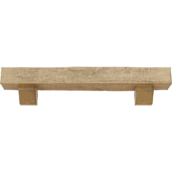 Kit W/ Ashford Corbels, NaturaL Pine, 8H X 10D X 60W Rough Cedar Faux Wood Fireplace ManteL